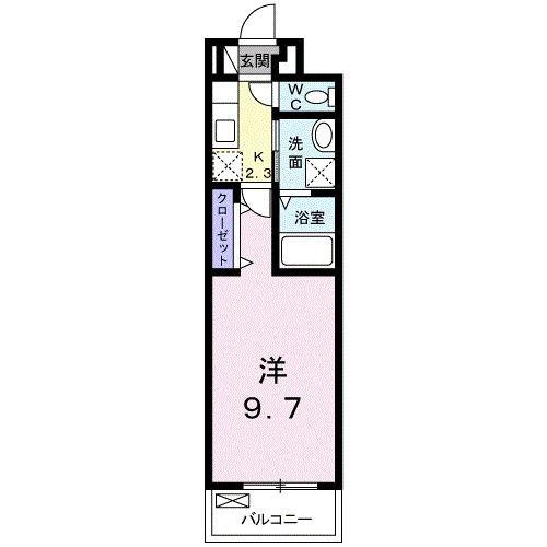 アリュール(1K/2階)の間取り写真