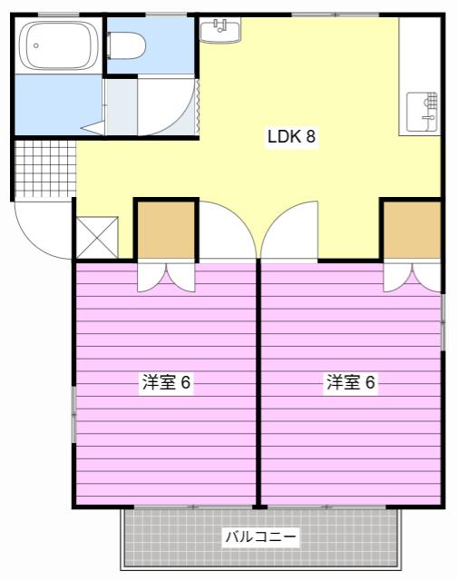 水野ハイツ(2DK/1階)の間取り写真