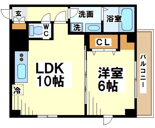 フロレスタ(1LDK/5階)の間取り写真