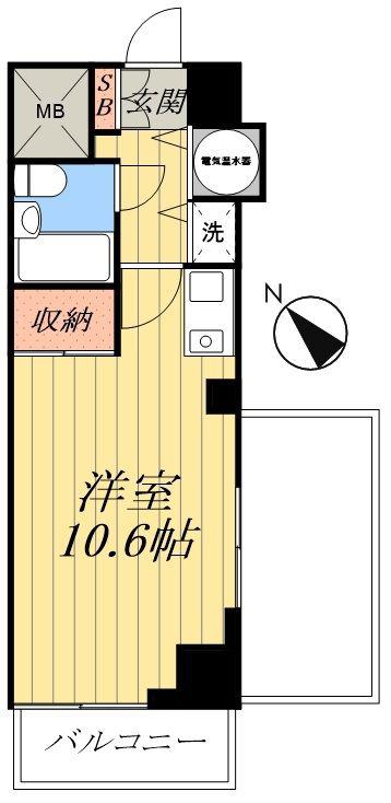 プレジデントハイツ根津(ワンルーム/7階)の間取り写真