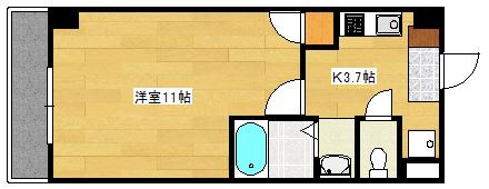 ネッサンスK(1K/2階)の間取り写真