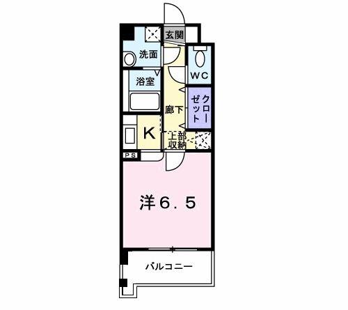 ホークシティ駅南(1K/6階)の間取り写真