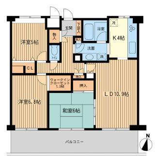 アソシエール練馬春日町(3LDK/3階)の間取り写真