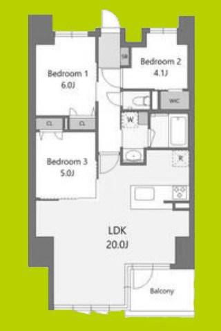 S-RESIDENCE谷町六丁目ALO(3LDK/7階)の間取り写真