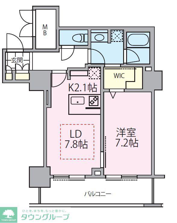 ロイヤルパークスタワー南千住(1LDK/4階)の間取り写真