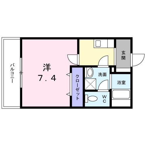 ロカンダ泉佐野(1K/1階)の間取り写真