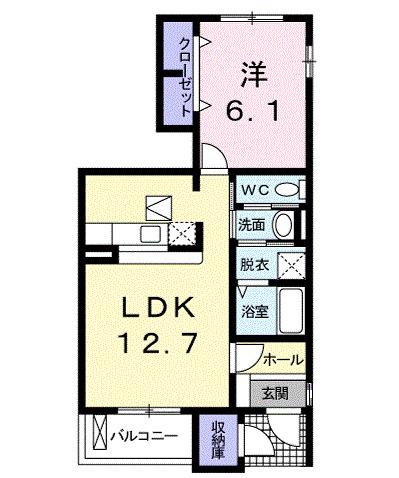 ヴィラ・フィオーレ(1LDK/1階)の間取り写真