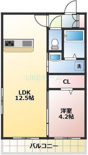 ファビュラス・インセプション(1LDK/3階)の間取り写真
