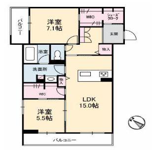 ラ プレスタージュ(2LDK/2階)の間取り写真