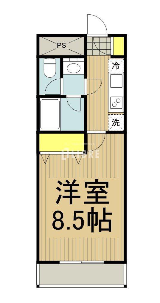プレステージ立川(1K/2階)の間取り写真