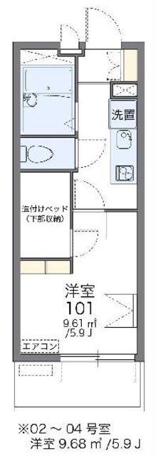 レオパレスWAO WAO(1K/4階)の間取り写真