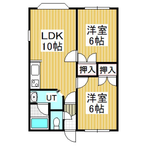 サンライズコスモ(2LDK/3階)の間取り写真