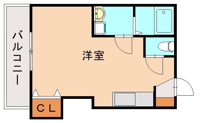 ココステーション(ワンルーム/2階)の間取り写真