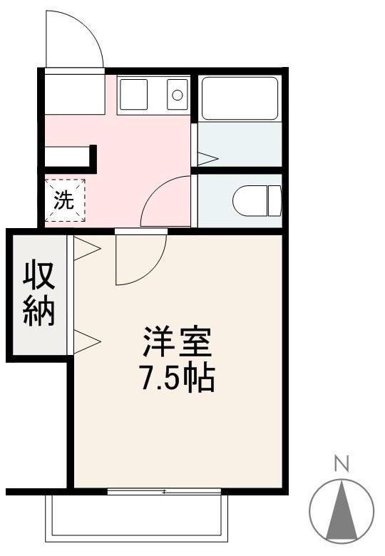 ハイツリブエール(1K/1階)の間取り写真