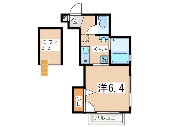 アーバンパーク(1K/2階)の間取り写真