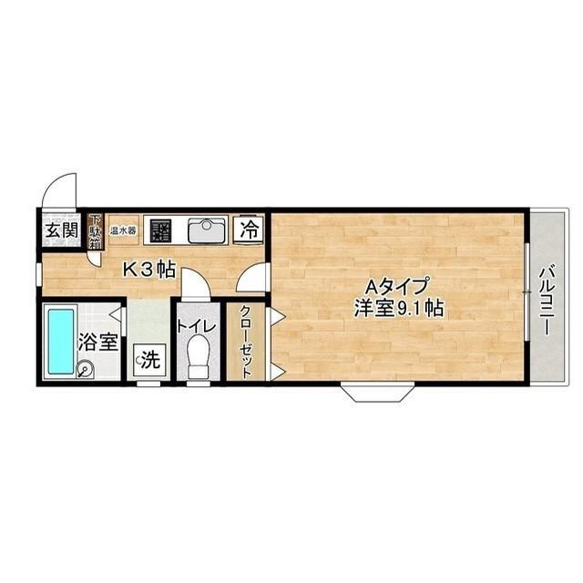 ロイヤルハイツ高砂(1K/2階)の間取り写真