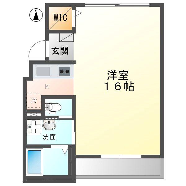 グランプレイス徳重(1K/1階)の間取り写真