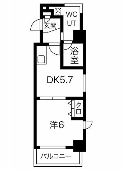 SOLEILCORT桜本町(1DK/3階)の間取り写真