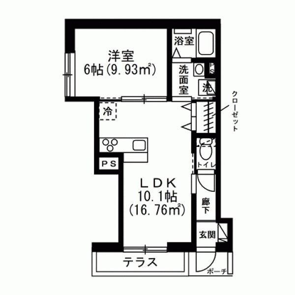 ロクス・センペル(1LDK/1階)の間取り写真