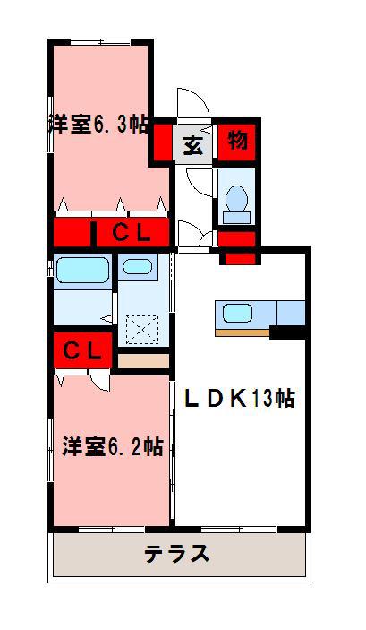 ステラ桜台(2LDK/1階)の間取り写真