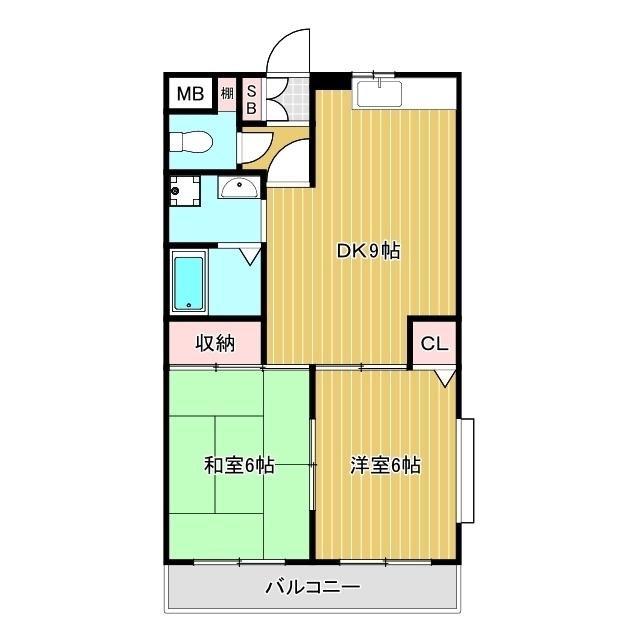 リバーシティ中山C棟(2DK/1階)の間取り写真