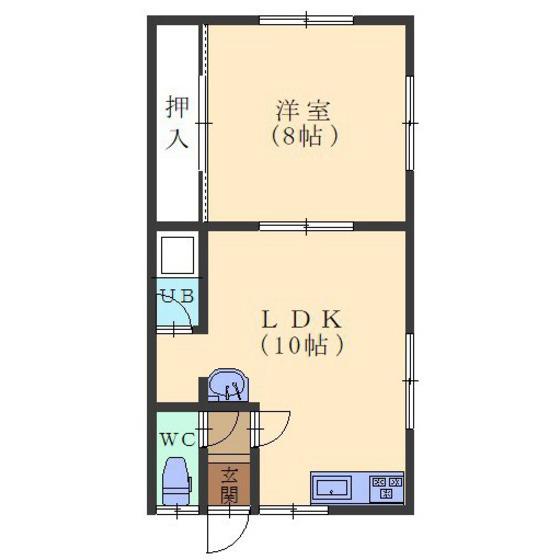 レジェンド大川(1LDK/1階)の間取り写真