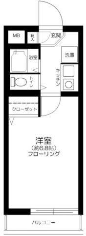 プライム池袋(1K/2階)の間取り写真