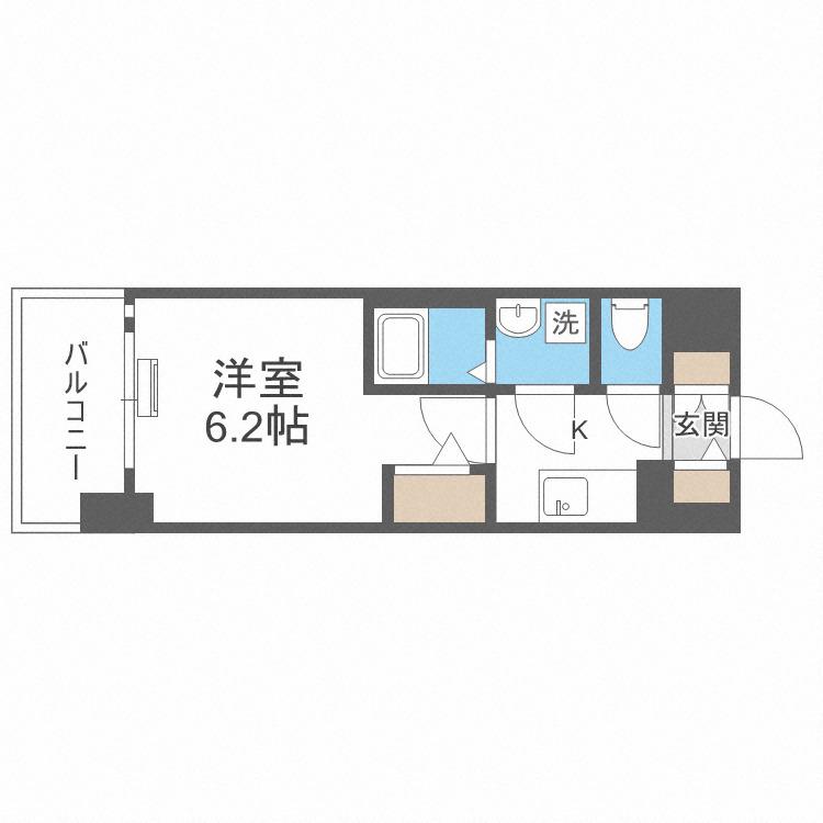 エスリード大阪京橋フロレゾン(1K/9階)の間取り写真