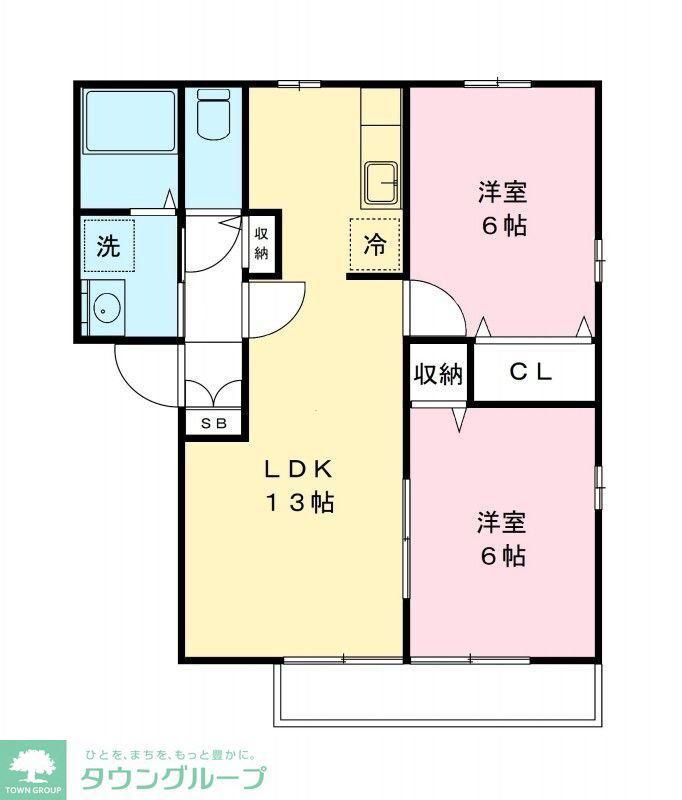 ボナール4(2LDK/1階)の間取り写真
