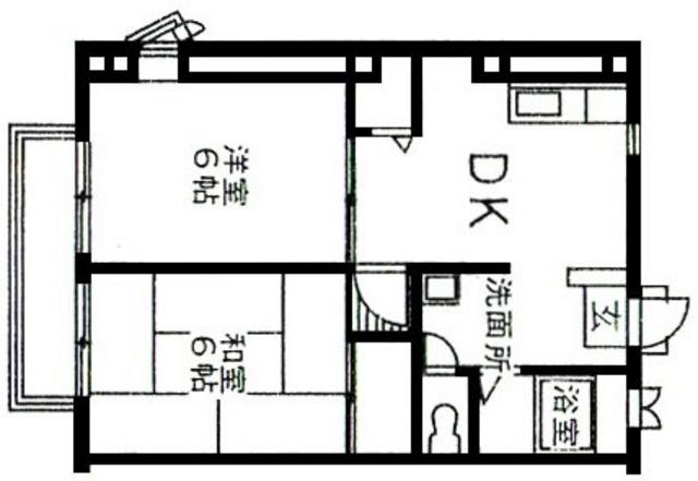 エクセルハイム(2DK/3階)の間取り写真