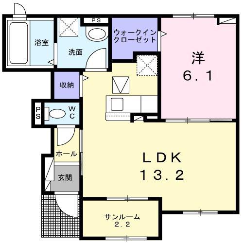 セレニテ(1LDK/1階)の間取り写真