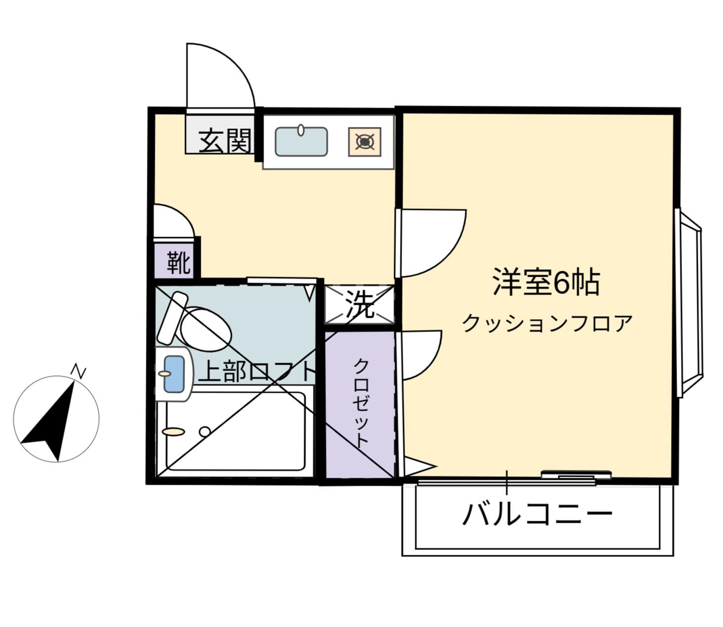 ホワイトハイツ(1K/2階)の間取り写真