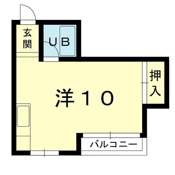 パークサイド新町(ワンルーム/3階)の間取り写真