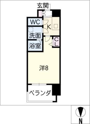 プレサンス久屋大通(1K/15階)の間取り写真