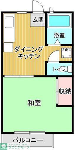 メゾン・アルテミスB(1DK/1階)の間取り写真