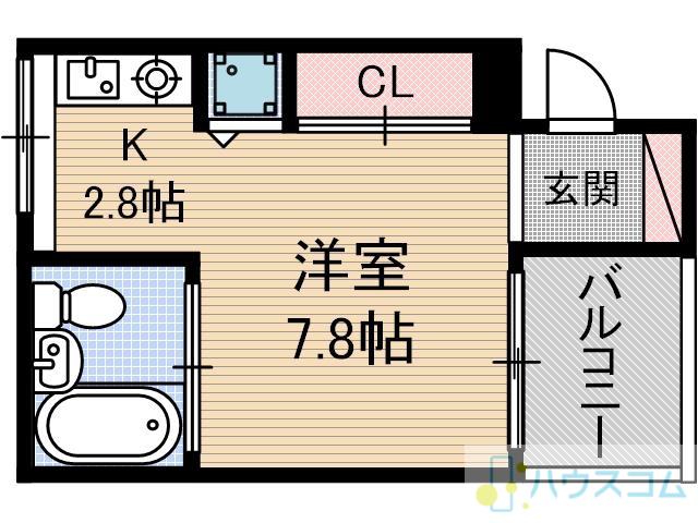 主原E-SITE(1K/2階)の間取り写真