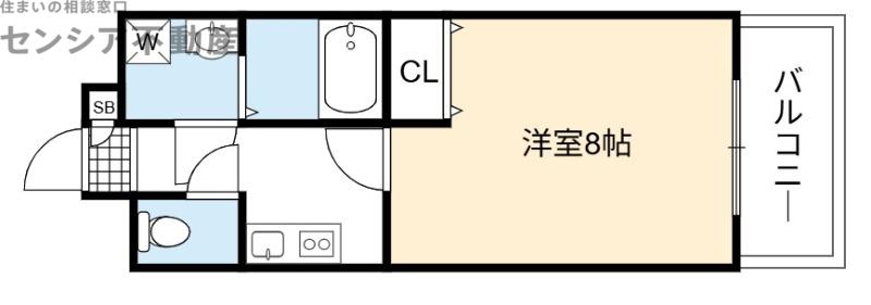 グランシス高井田(1K/3階)の間取り写真