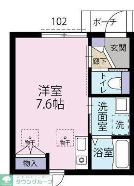 SOLEIL ENIKES(ワンルーム/1階)の間取り写真