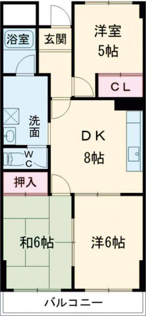 グレースコート青葉丘(3DK/3階)の間取り写真