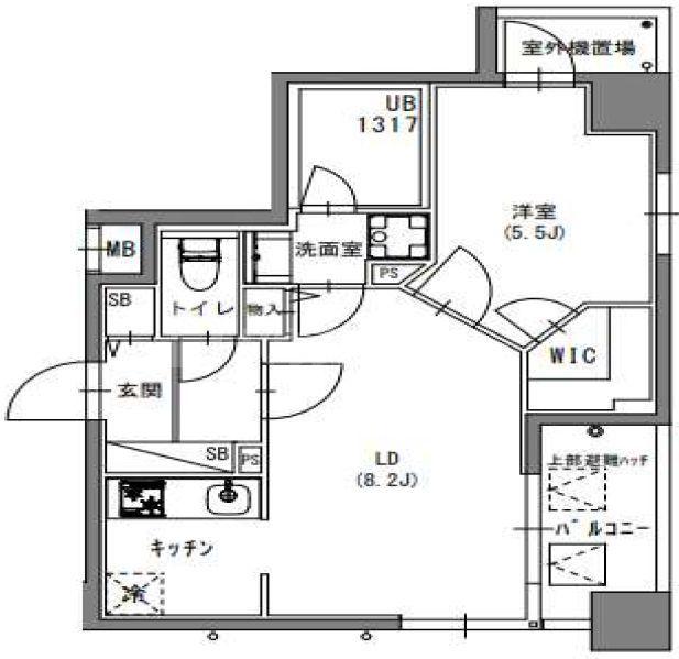 S-RESIDENCE押上BLOSSOM(1LDK/8階)の間取り写真