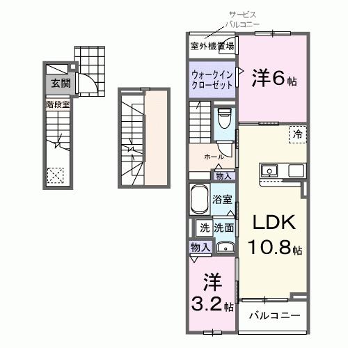 ヒカルサ西東京向台イースト(2LDK/3階)の間取り写真