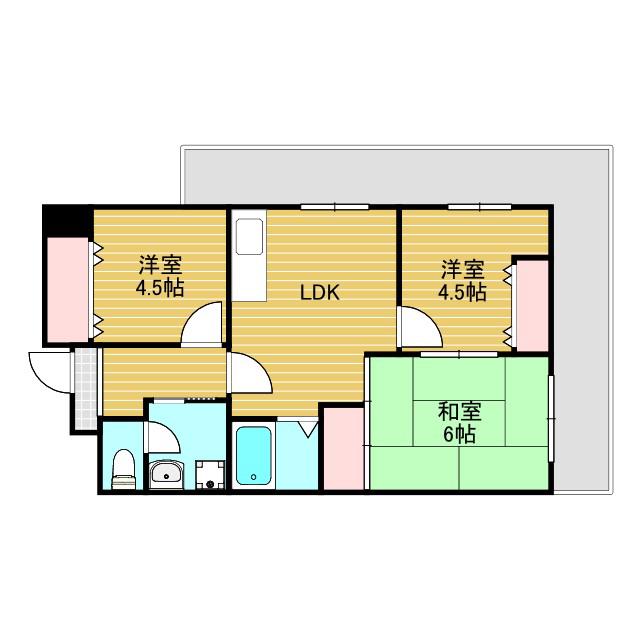 サンロード28(3LDK/5階)の間取り写真
