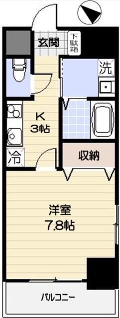 ファトーラ田園調布(1K/7階)の間取り写真