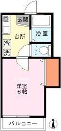 カサディ南小岩(1K/2階)の間取り写真
