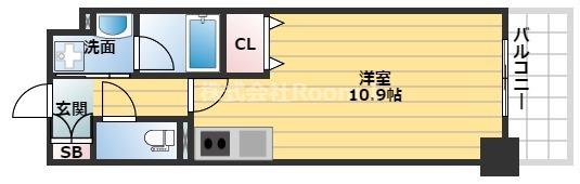 エスリード長堀タワー(ワンルーム/2階)の間取り写真