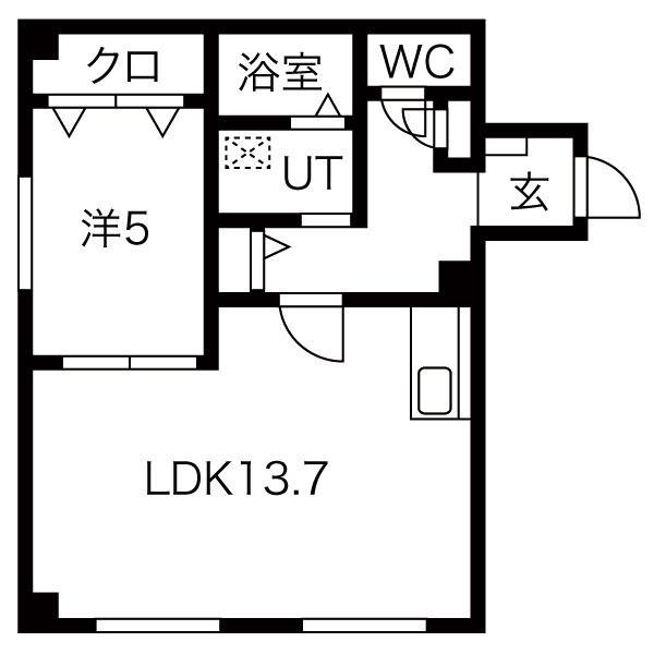 コーポリヴラン(1LDK/3階)の間取り写真