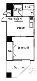 ダイアパレス四谷舟町(1DK/3階)の間取り写真