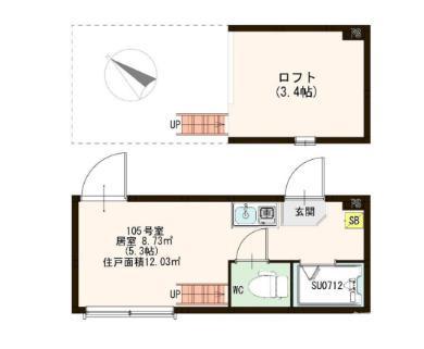 CRAISE (ワンルーム/1階)の間取り写真
