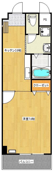 ケーズドリーム(1K/2階)の間取り写真
