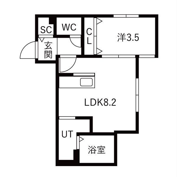 サクランシェ宮の沢(1LDK/3階)の間取り写真